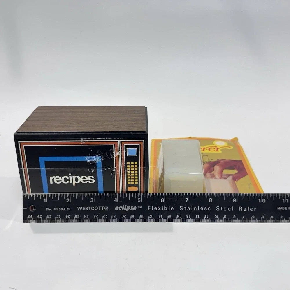 Vintage Retro Kitchen Lot Micro Meals Microwave Recipe Box & Butter-er NOS‎